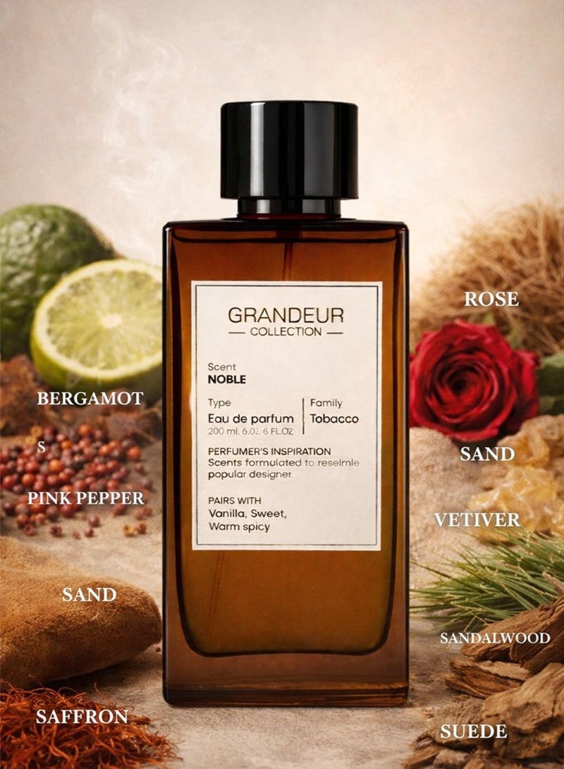 لينيا دي بيلا عطر غراندور نوبل الفاخر للجنسين (Eau de Parfum) – 200 مل | مستوحى من الطابع العربي الأصيل، يتميز بنفحات التبغ الغنية المتناغمة مع الفانيليا، ليمنحك رائحة حلوة ودافئة مع لمسات من التوابل الشرقية - Image 2